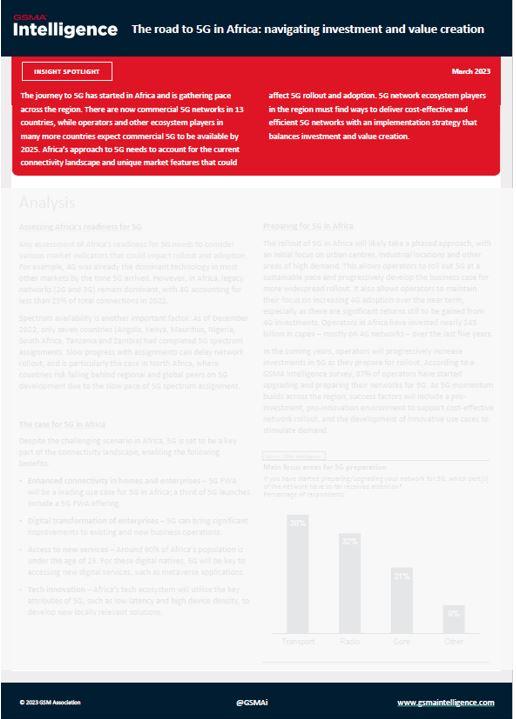 The road to 5G in Africa: navigating investment and value creation