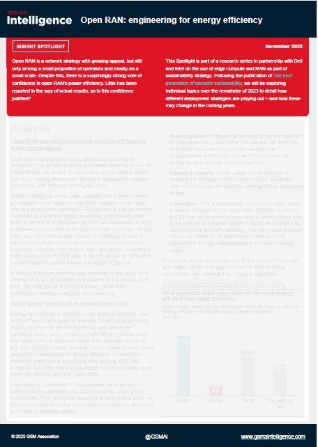 Open RAN: engineering for energy efficiency